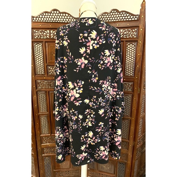 AVA & VIV WOMEN'S PLUS SIZE  BLACK FLORAL FIT & FLARE DRESS CAREER WORK WEAR - Picture 5 of 10